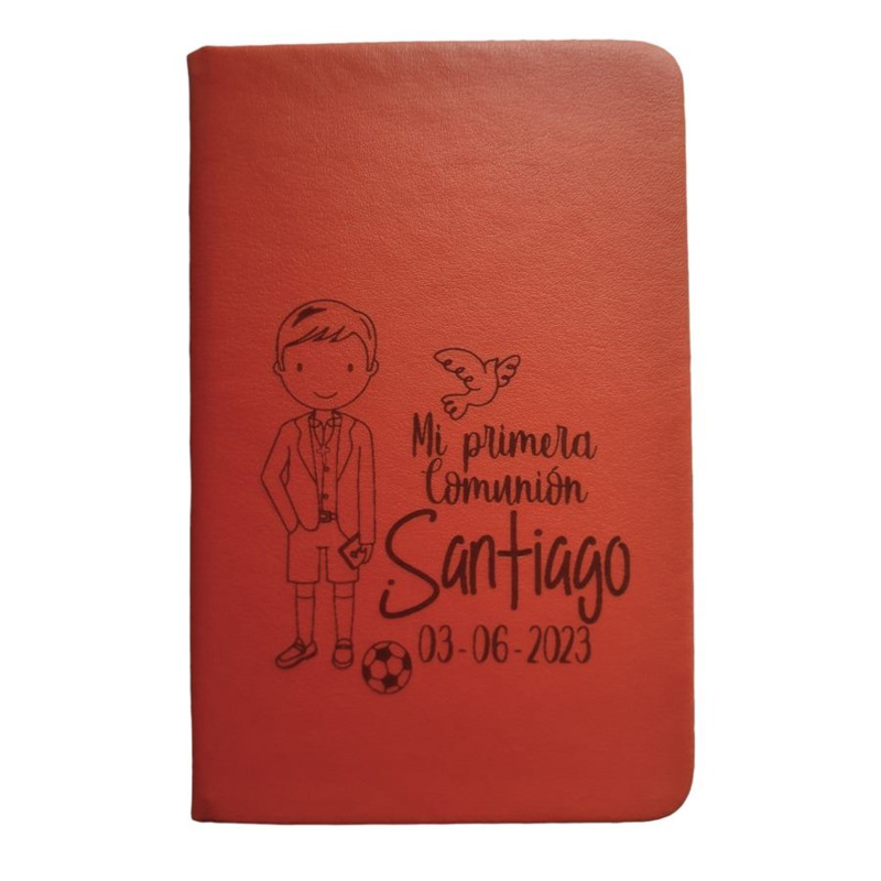 Libreta naranja con grabado láser (2)