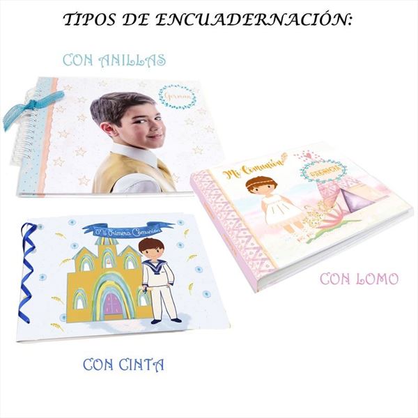 Libro de firmas con foto comunión de niño cielo (3)