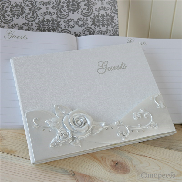 Libro de firmas con rosa