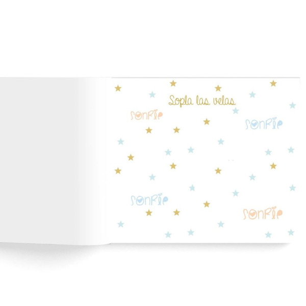 Libro de firmas de bautizo personalizado estrellas, alta calidad (2)