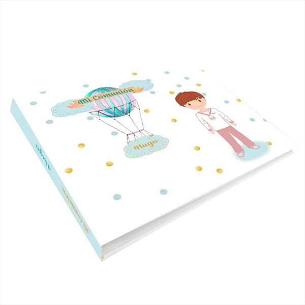 Libro de firmas de comunión personalizado globo, alta calidad (2)