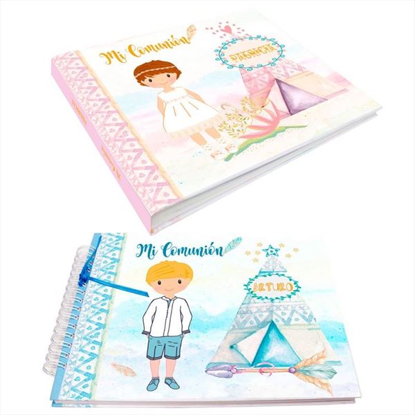 Libro de firmas de comunión personalizado indios, alta calidad