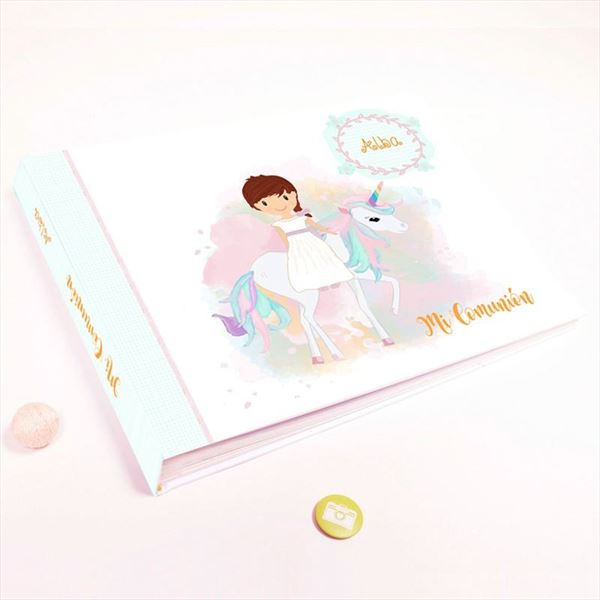 Libro de firmas de comunión personalizado unicornio, alta calidad (2)