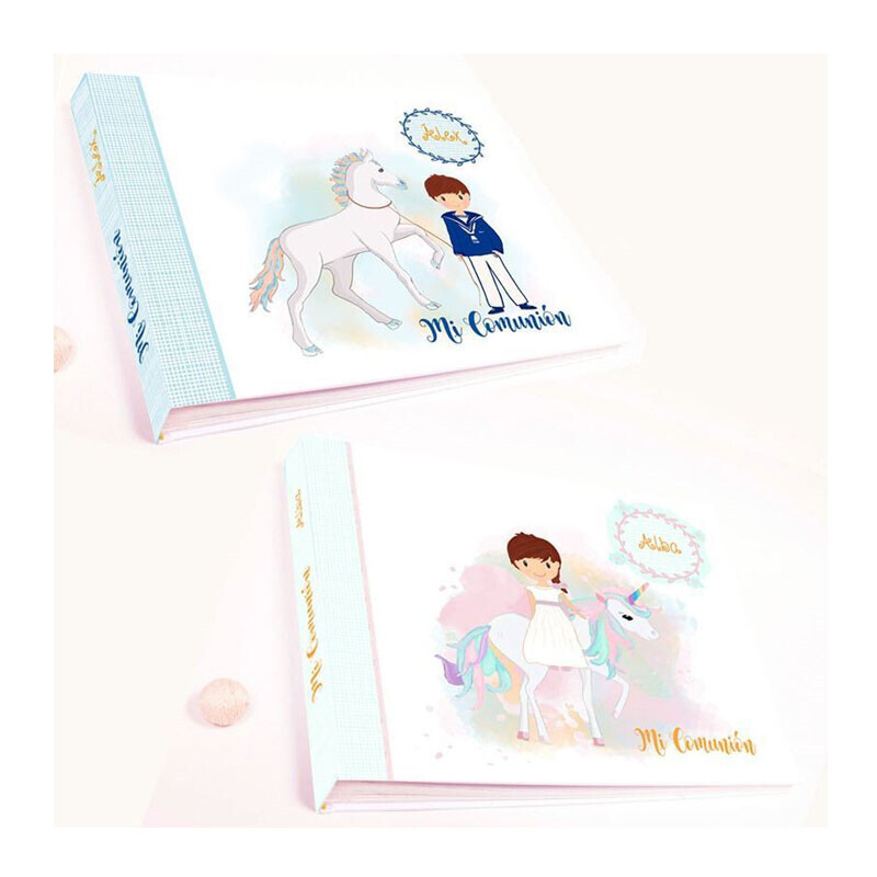 Libro de firmas de comunión personalizado unicornio, alta calidad