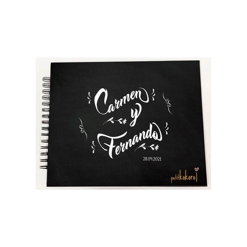 Libro de firmas personalizado – NEGRO, Doce Leguas