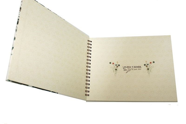 Libro de firmas para boda con foto y anillas, alta calidad (1)