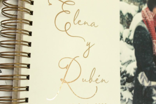 Libro de firmas para boda con foto y anillas, alta calidad (6)