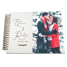 Libro de firmas para boda con foto y anillas, alta calidad