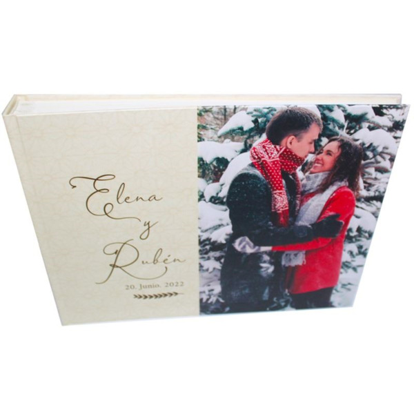 Libro de firmas para boda con foto y lomo, alta calidad (6)