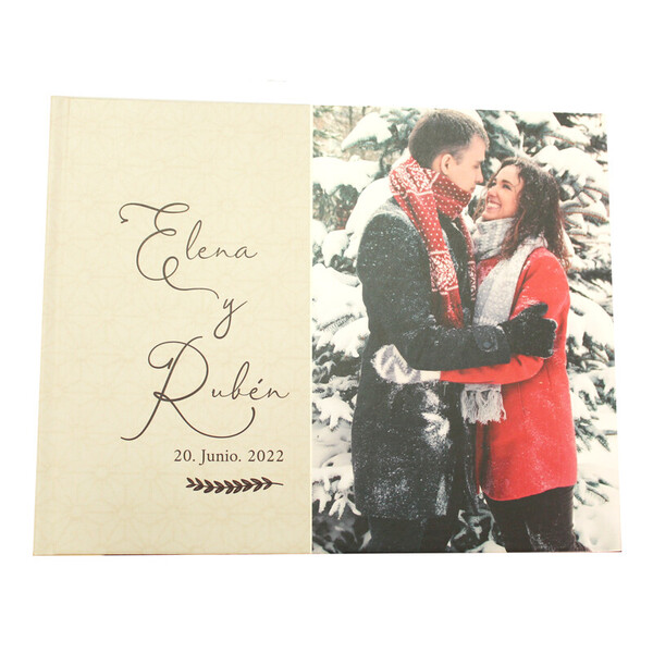 Libro de firmas para boda con foto y lomo, alta calidad