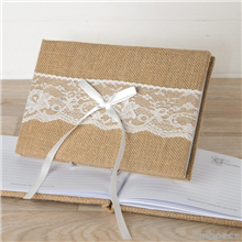 Libro de firmas yute y puntilla