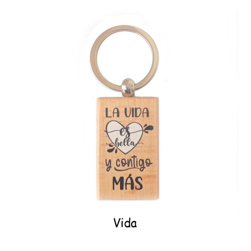 Llavero con frases y cajita kraft (5)