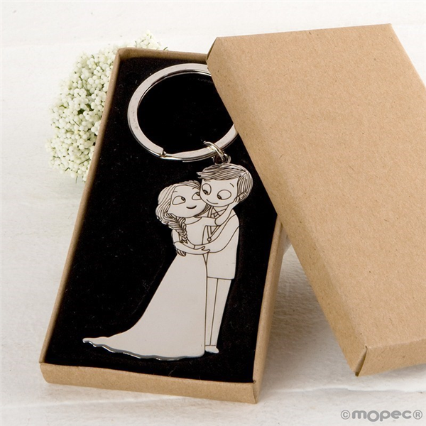 Llavero de novios caricia