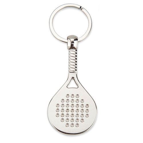 Llavero metálico de raqueta padel