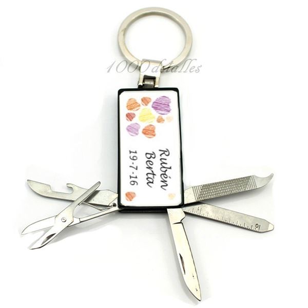 Llavero multiusos 5 funciones personalizable