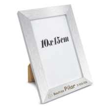 Marco de madera plateado de bautizo