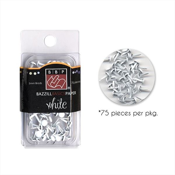 Mini brads blancos 75 u.
