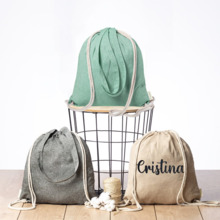 Mochila algodón de colores personalizada con nombre
