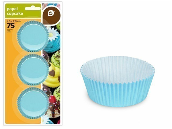 Moldes para cupcakes azules. Set 75 uds.