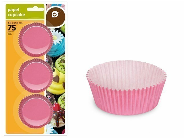 Moldes para cupcakes rosas. Set 75 uds.