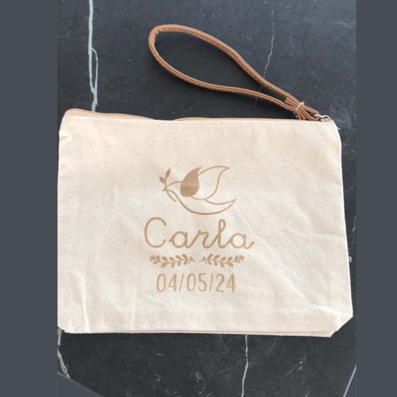 Neceser de algodón personalizable de bautizo para recuerdo y regalo (3)