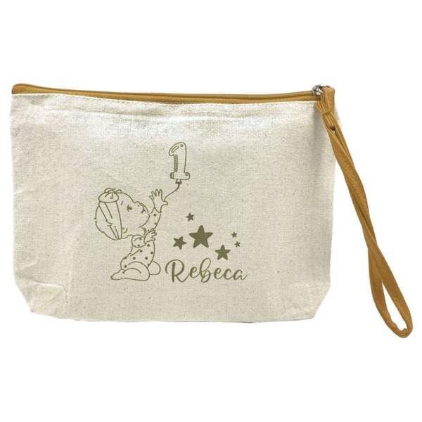 Neceser de algodón personalizable de bautizo para recuerdo y regalo (1)