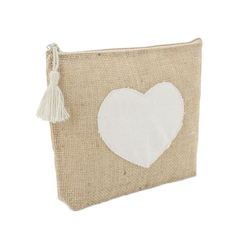 Neceser de yute corazón personalizable recuerdo para invitadas (1)
