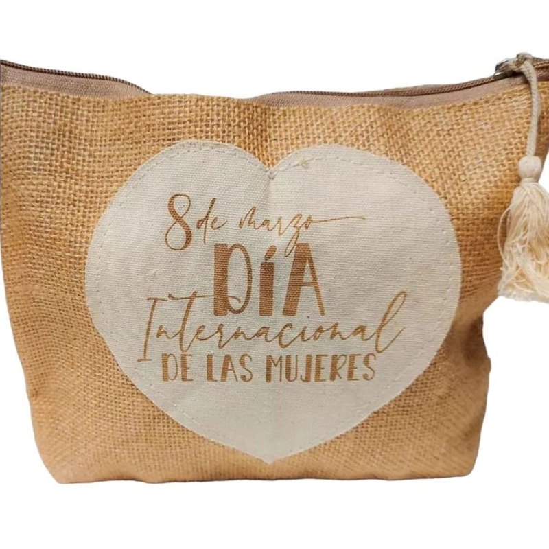 Neceser de yute corazón personalizable recuerdo para invitadas (3)
