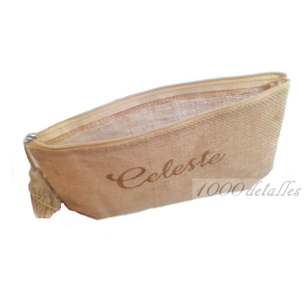 Neceser de yute personalizable de bautizo con nombre (1)