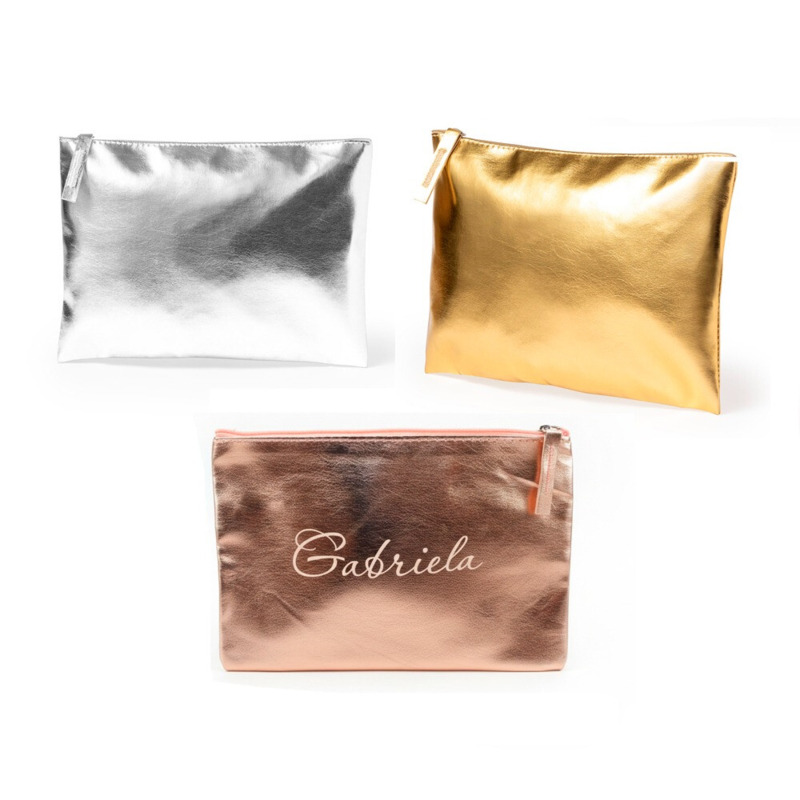 Neceser metalizado de polipiel personalizable