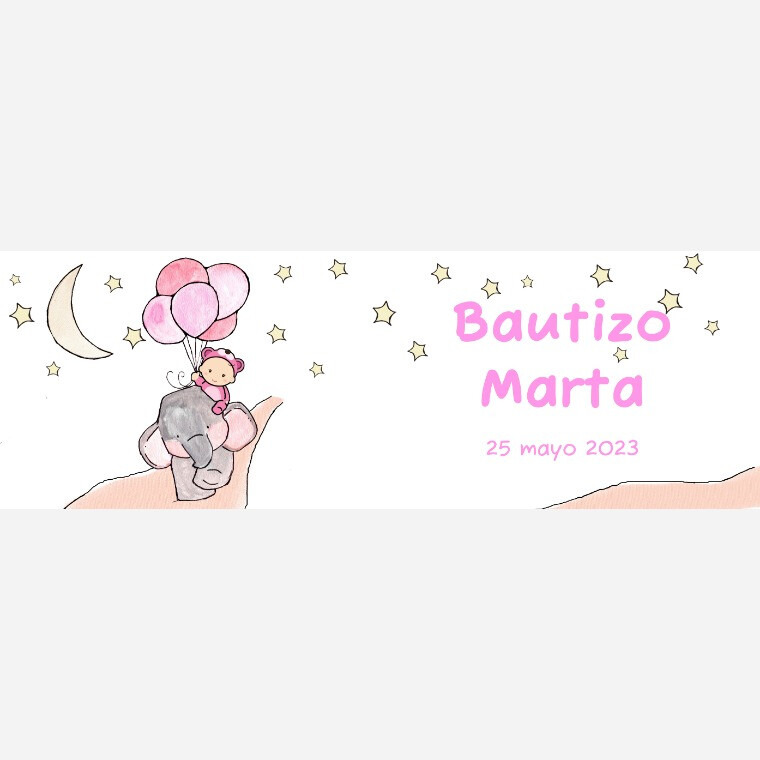 Taza para bautizo elefante noche de niña (1)