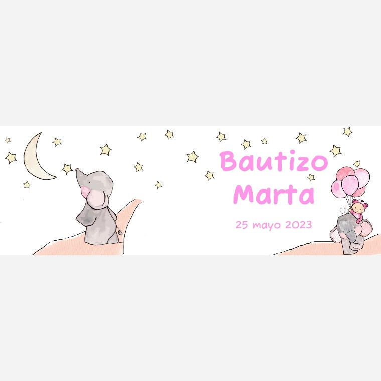 Taza para bautizo elefante noche de niña (1)