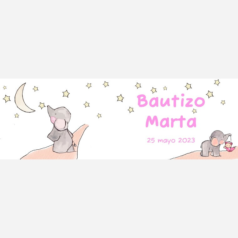 Taza para bautizo elefante noche de niña (1)