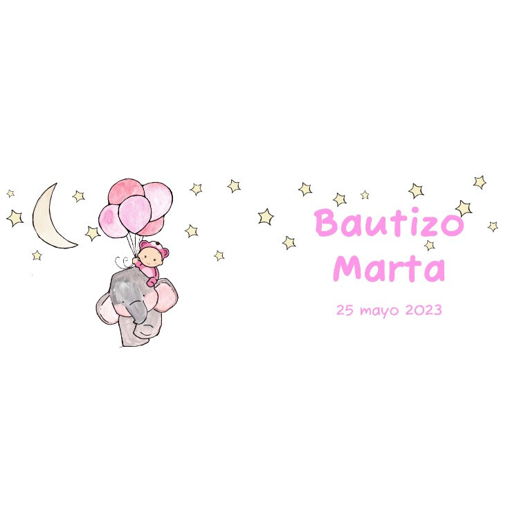 Taza para bautizo elefante noche de niña (1)