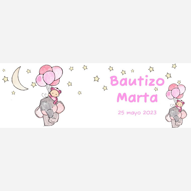 Taza para bautizo elefante noche de niña (1)