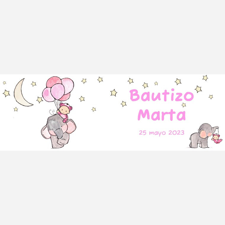 Taza para bautizo elefante noche de niña (1)