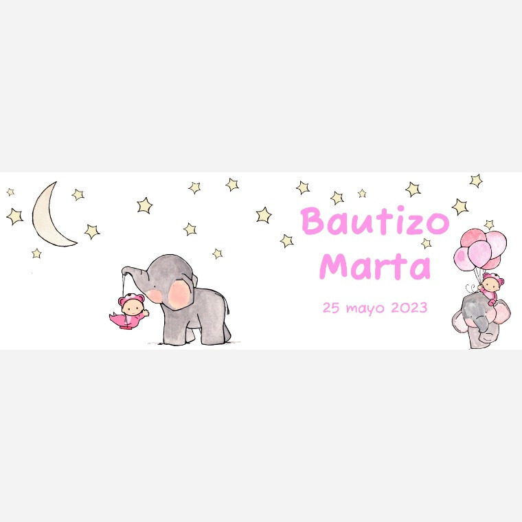 Taza para bautizo elefante noche de niña (1)