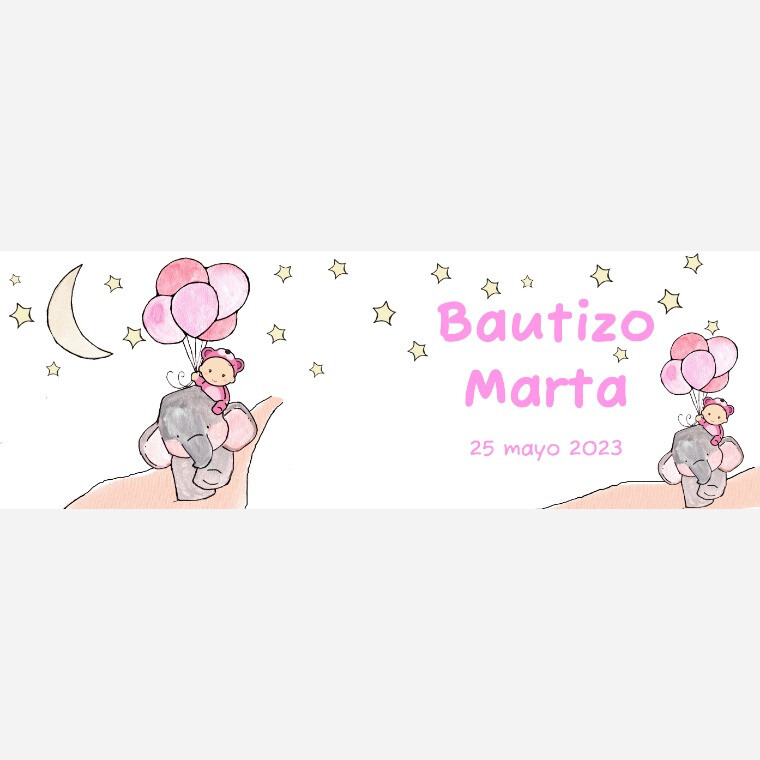 Taza para bautizo elefante noche de niña (1)
