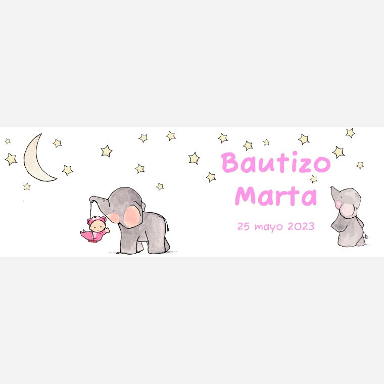Taza para bautizo elefante noche de niña (1)