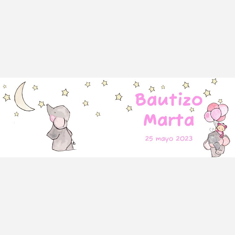 Taza para bautizo elefante noche de niña (1)