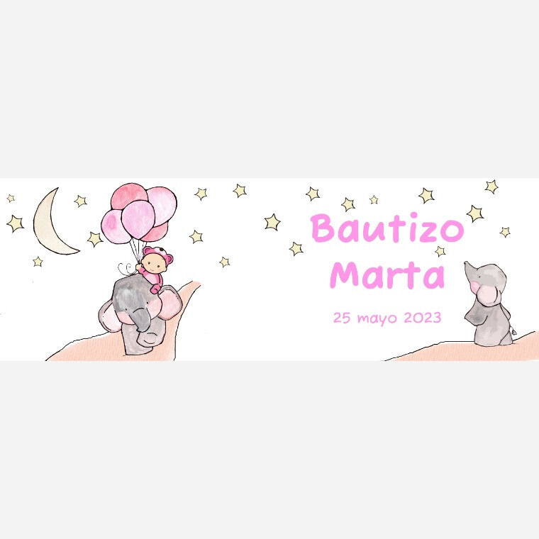 Taza para bautizo elefante noche de niña (1)