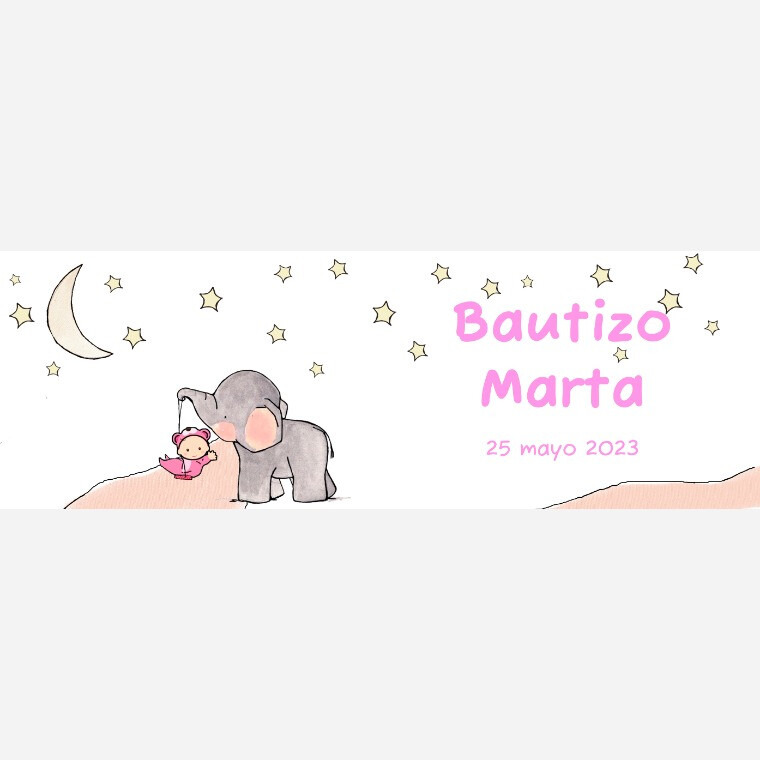 Taza para bautizo elefante noche de niña (1)