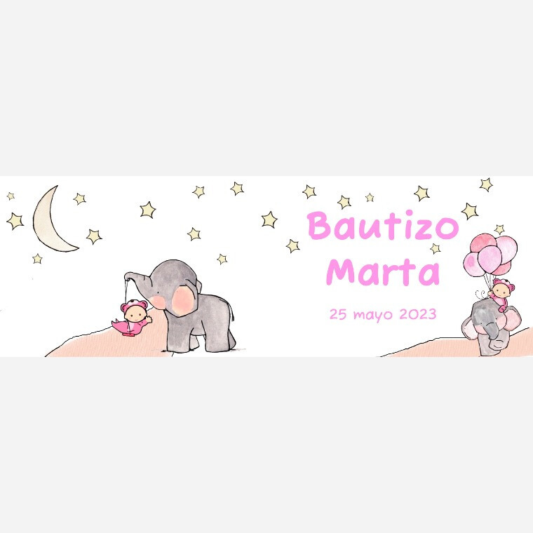 Taza para bautizo elefante noche de niña (1)