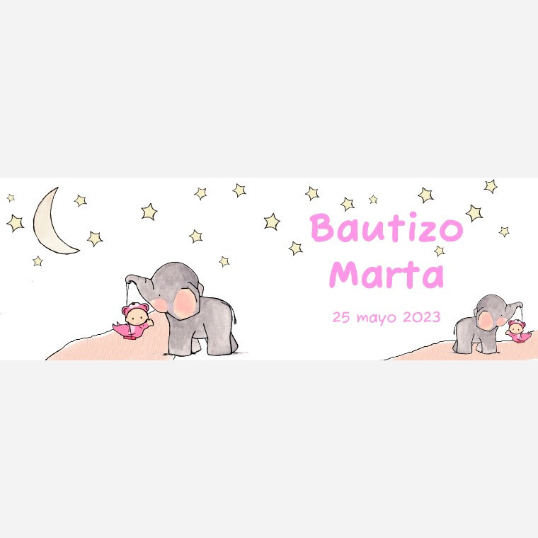 Taza para bautizo elefante noche de niña (1)