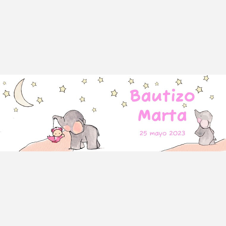 Taza para bautizo elefante noche de niña (1)