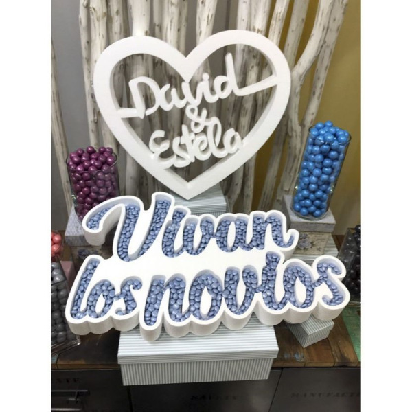 Pack nombres novios y vivan los novios para chuches