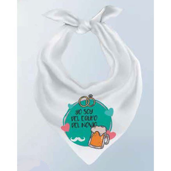 Pañoleta blanca personalizada con sublimación, pañuelo