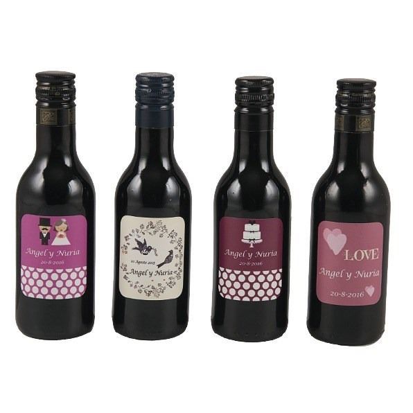Pegatina para botella de vino personalizada, de vinilo resistente, 18,7 cl. (2)