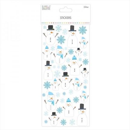 Pegatinas con brillo muñeco de nieve