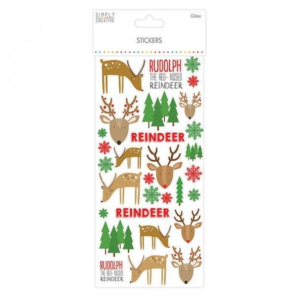 Pegatinas con brillo Rudolph